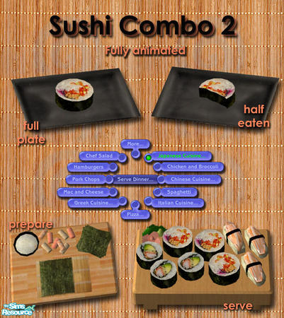 The Sims Resource - Japanese Sushi meals - Combo 2
