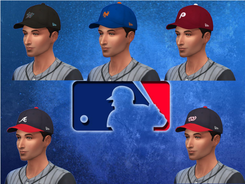 The Sims Resource - MLB National League East Baseball Caps