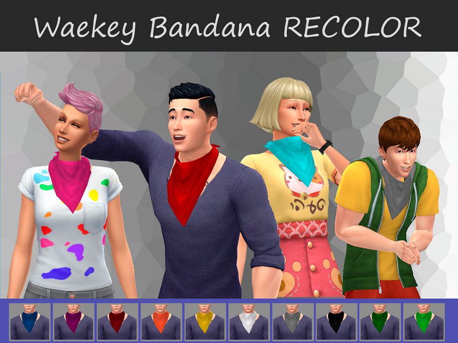 The Sims Resource - Waekey Bandana Recolor - Mesh needed