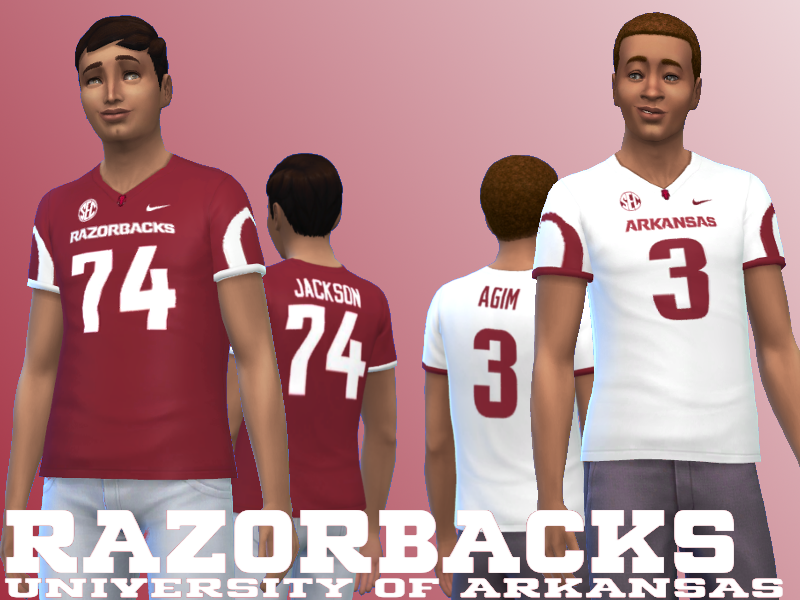 The Sims Resource - Arkansas Razorbacks football jersey