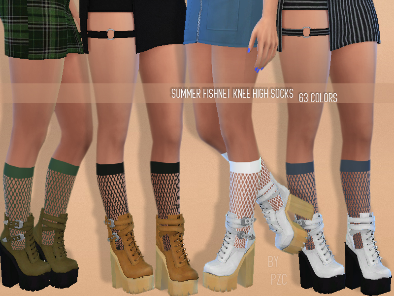 The Sims Resource Summer Fishnet Knee High Socks