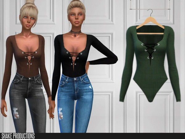 The Sims Resource - S4 Erika Bodysuit [Top]