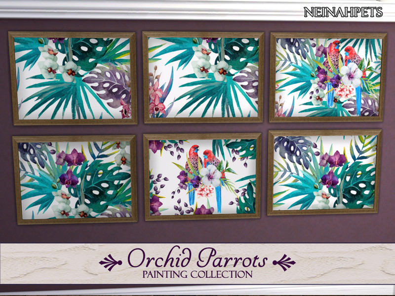 The Sims Resource - Orchid Parrots Parrots {Mesh Required}