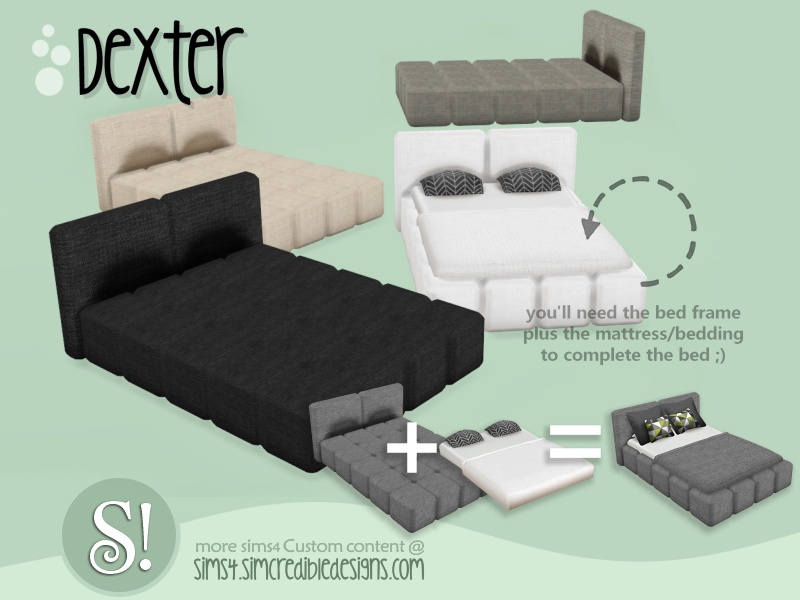 The Sims Resource - Dexter bed frame