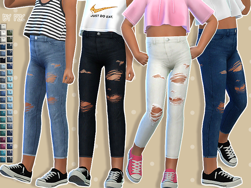 The Sims Resource - Set-High Waisted Jeans For Children and Toddler Skirt