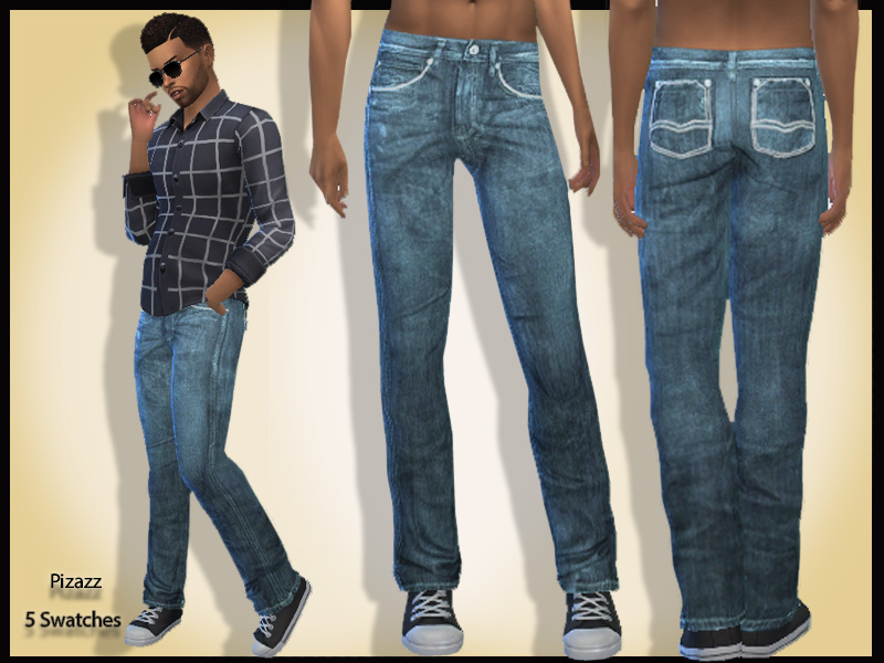 The Sims Resource - Mens Jeans V-001