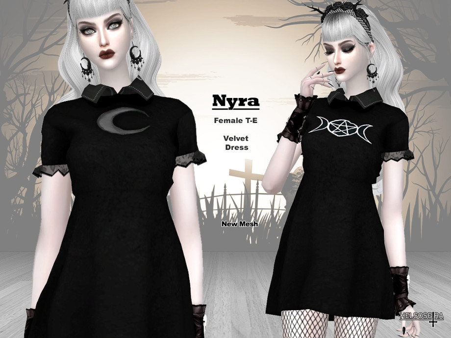 The Sims Resource - NYRA - Gothic Mini Dress