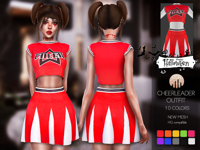 The Sims Resource - Cheerleader Outfit BD128