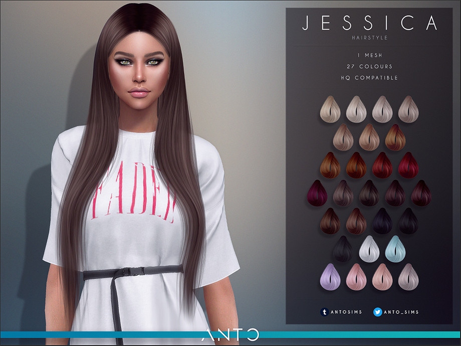 The Sims Resource - Anto - Jessica (Hairstyle)