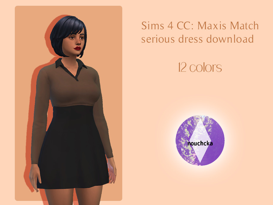 The Sims Resource - Maxis Match serious dress for women.