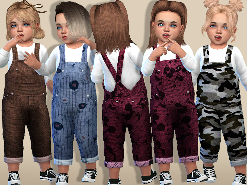The Sims Resource - Cozy Denim Winter Overalls For Toddlers(Toddler SP)