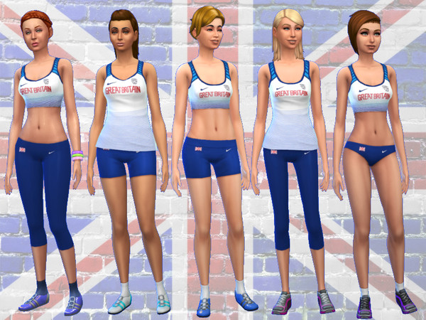 The Sims Resource - Great Britain Female Athletics Kit