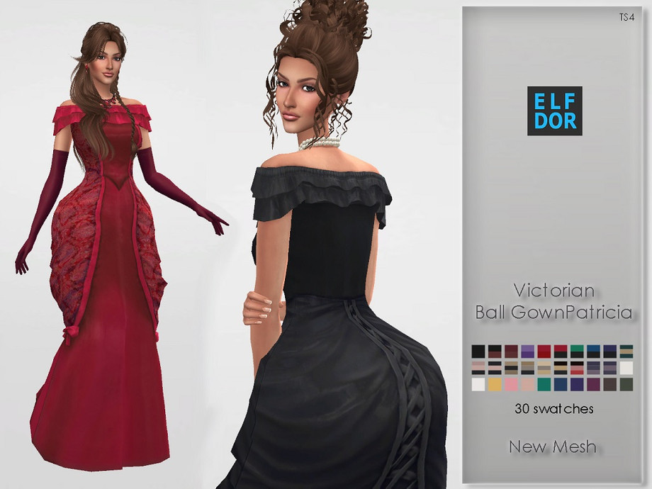 The Sims Resource - Victorian Ball Gown Patricia
