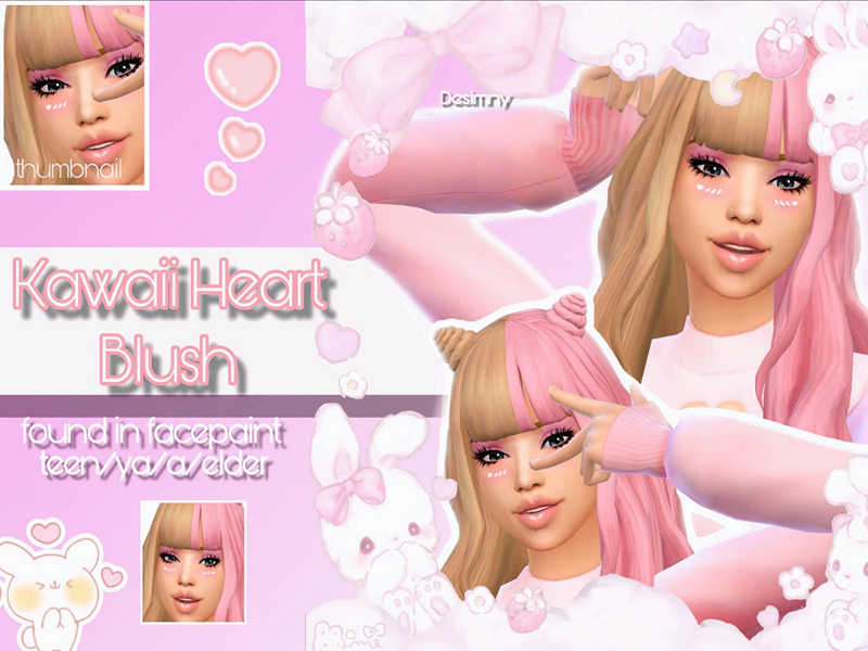The Sims Resource - Kawaii Heart Blush