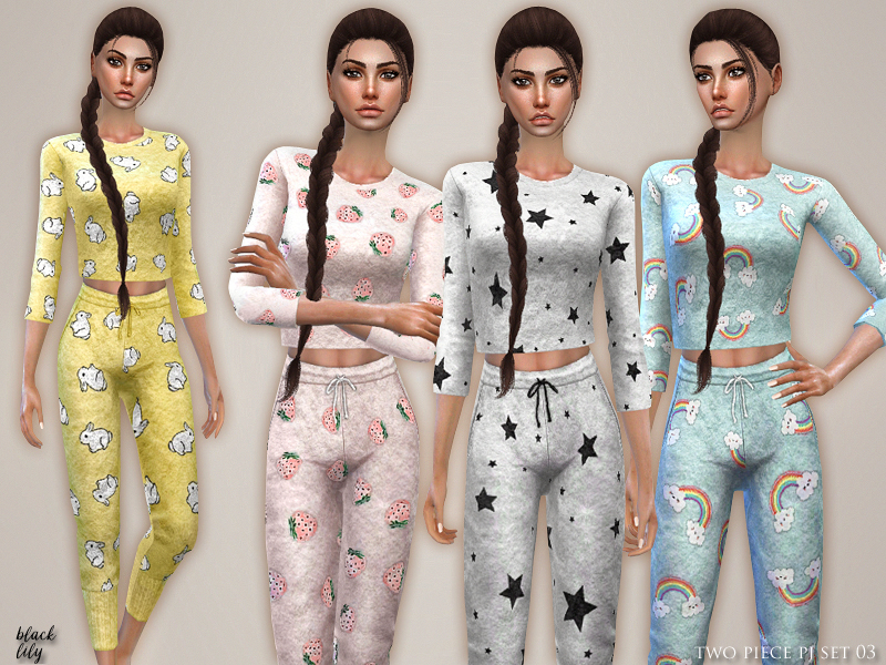 The Sims Resource - Two Piece PJ Set 03