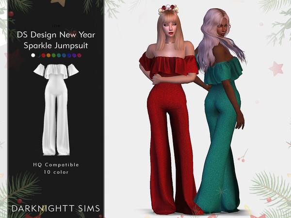 The Sims Resource - DS Design New Year Sparkle Jumpsuit