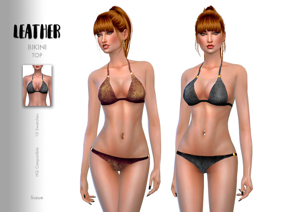 The Sims Resource - Leather Bikini Top