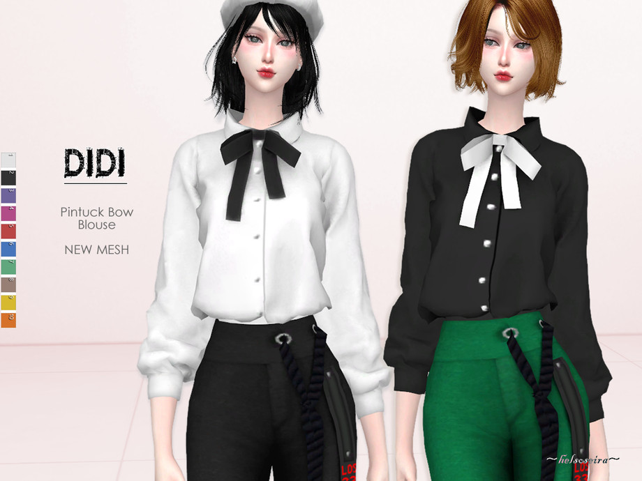 The Sims Resource - DIDI - Pintuck Blouse