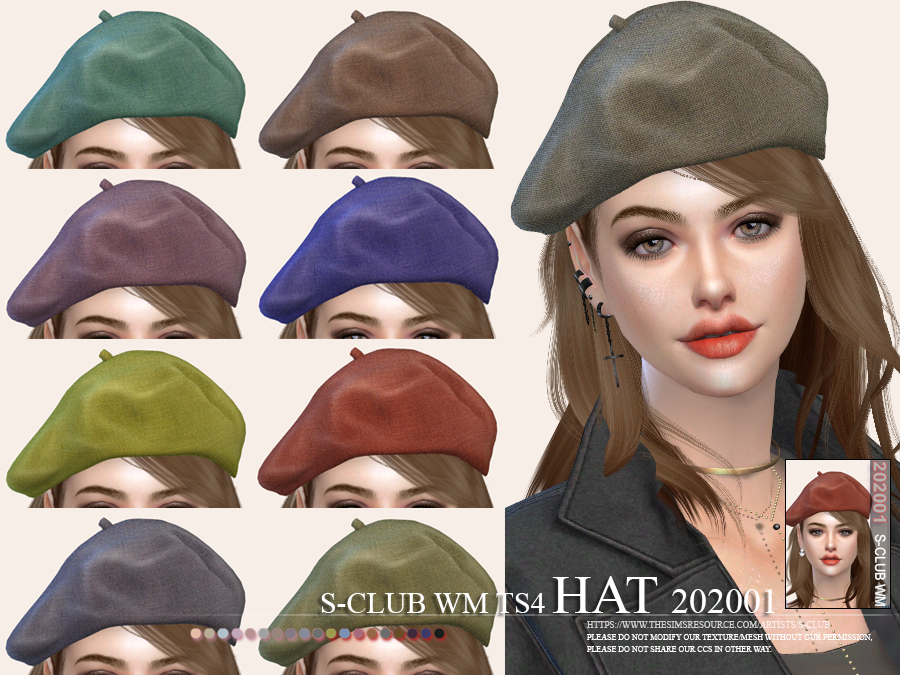 The Sims Resource - S-Club ts4 WM Hat 202001