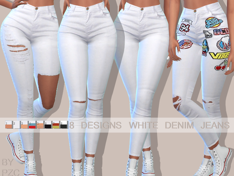 The Sims Resource - Hamptons White Denim Jeans