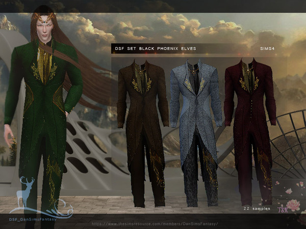 The Sims Resource Dsf Set Black Phoenix Elves Pant