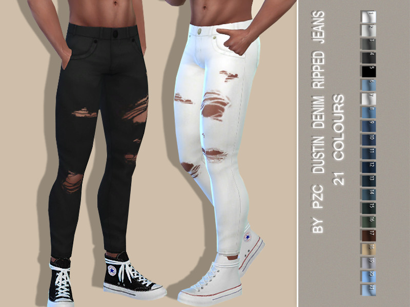 The Sims Resource - Dustin Denim Ripped Jeans