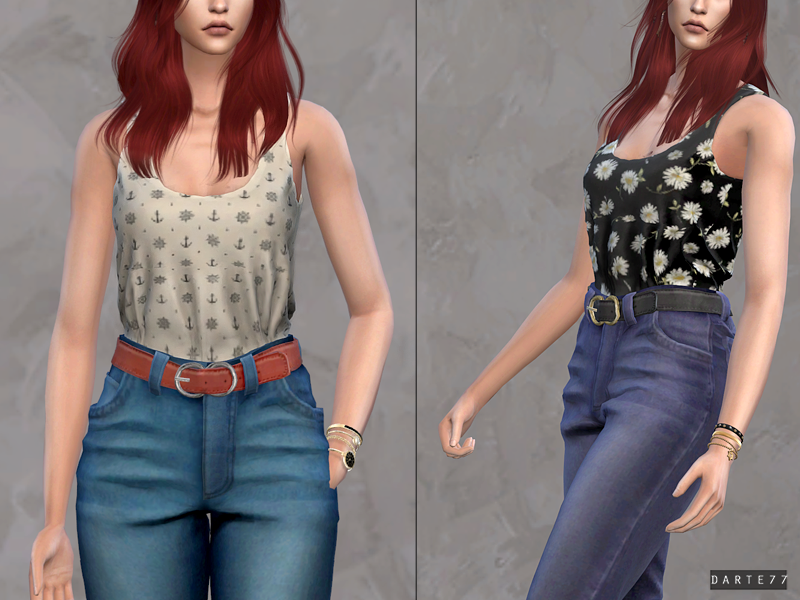 The Sims Resource - Tucked-in Tank Top (Fixed!)