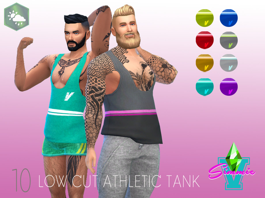 The Sims Resource - SimmieV Low Cut Athletic Tank