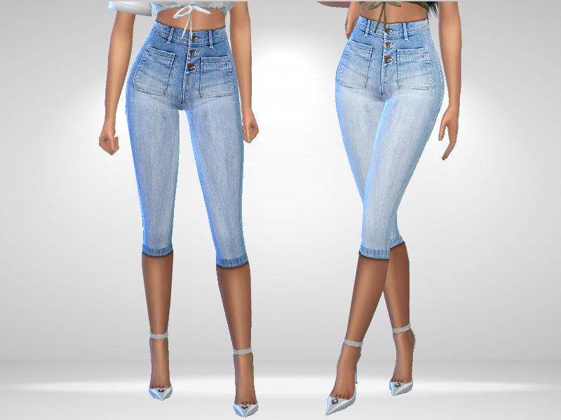 The Sims Resource - Cropped Jeans