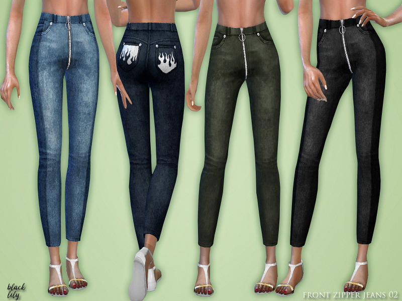 The Sims Resource - Front Zipper Jeans 02