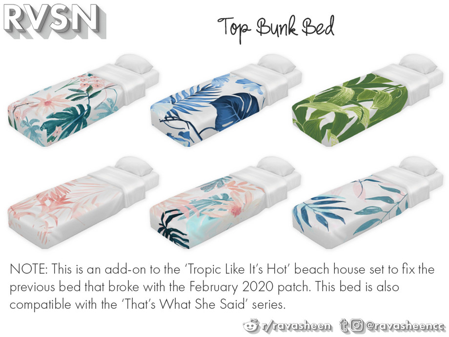 The Sims Resource - Tropic Like It's Hot - Upper Bunk Bed
