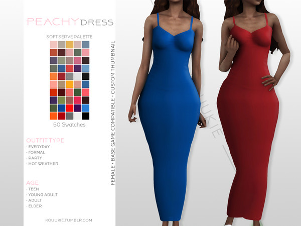 The Sims Resource - Peachy Dress