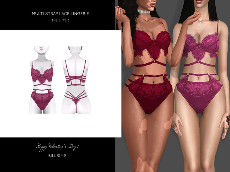 The Sims Resource - Multi Strap Lace Lingerie