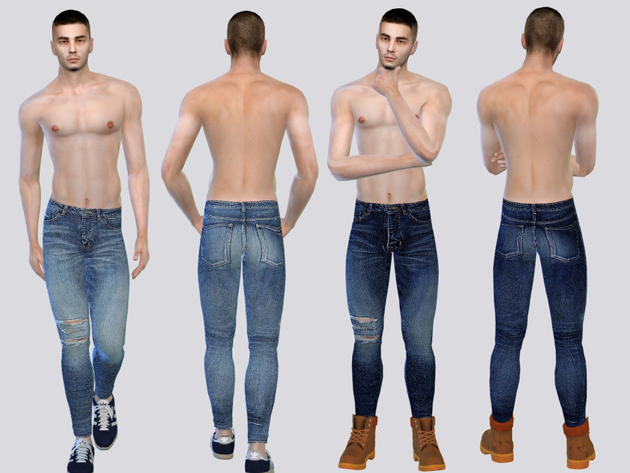 The Sims Resource - SLASHED Leg Skinny Jeans