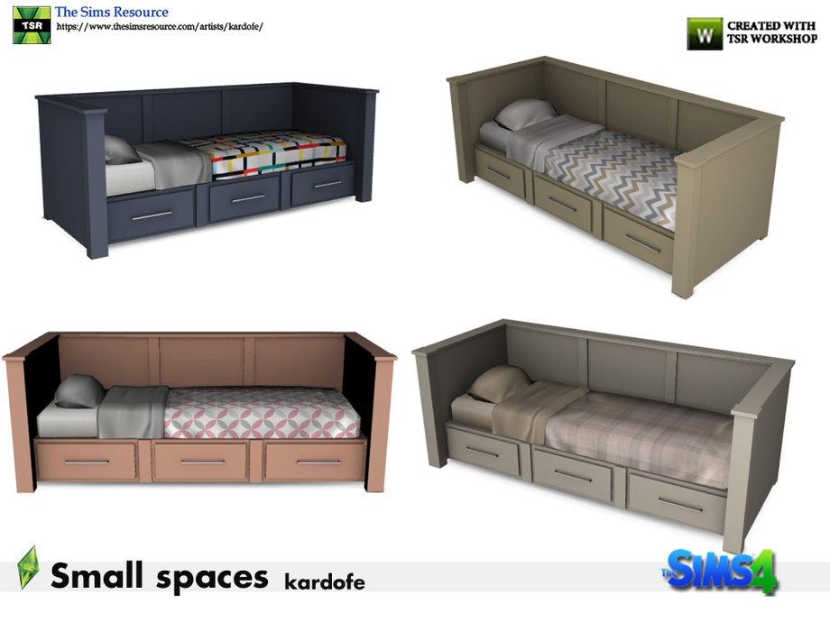 The Sims Resource - kardofe_Small spaces_Bed