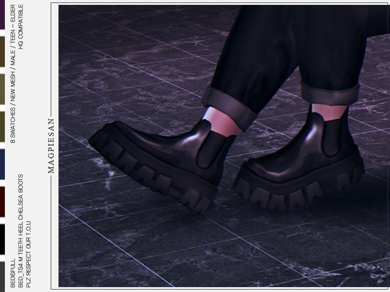 The Sims Resource - Teeth heel chelsea boots