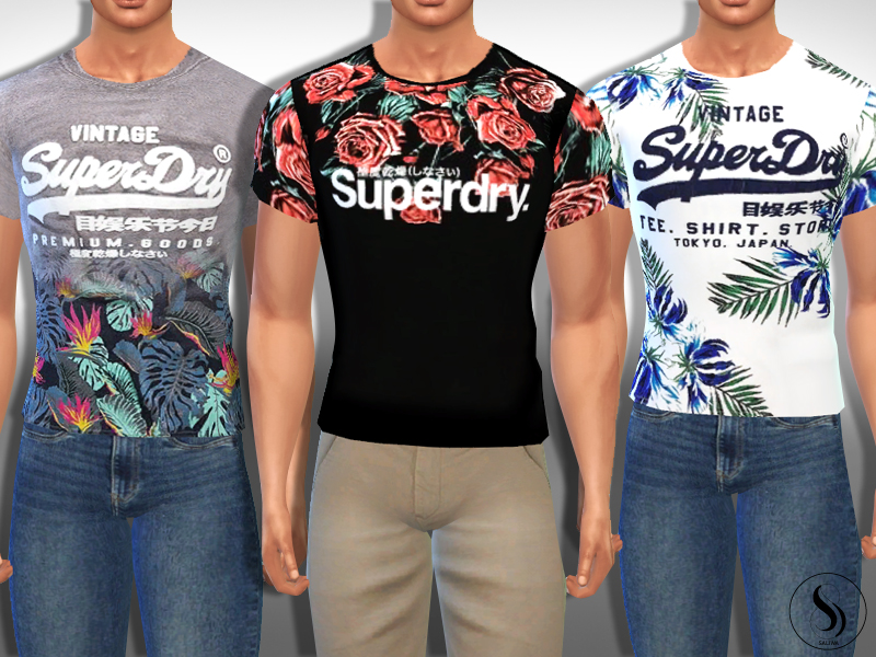 The Sims Resource - Male Sims SuperDry Tees