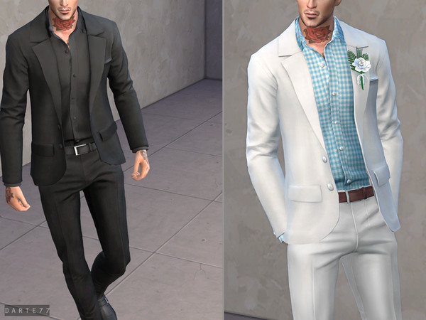 The Sims Resource - Men's Slim-Fit Suit - Set