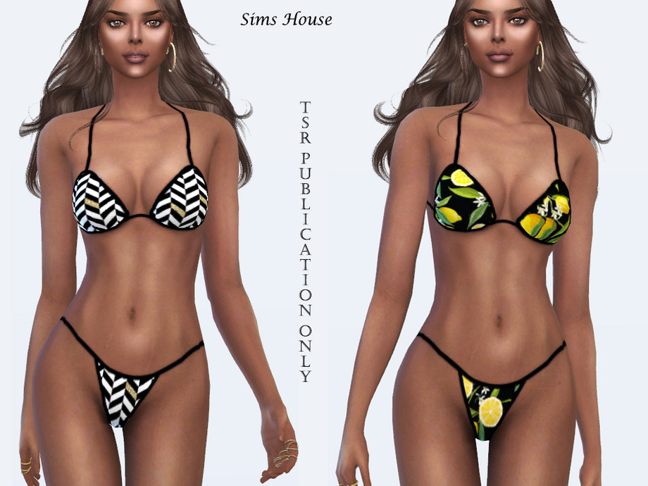 The Sims Resource - Print bikini swimsuit