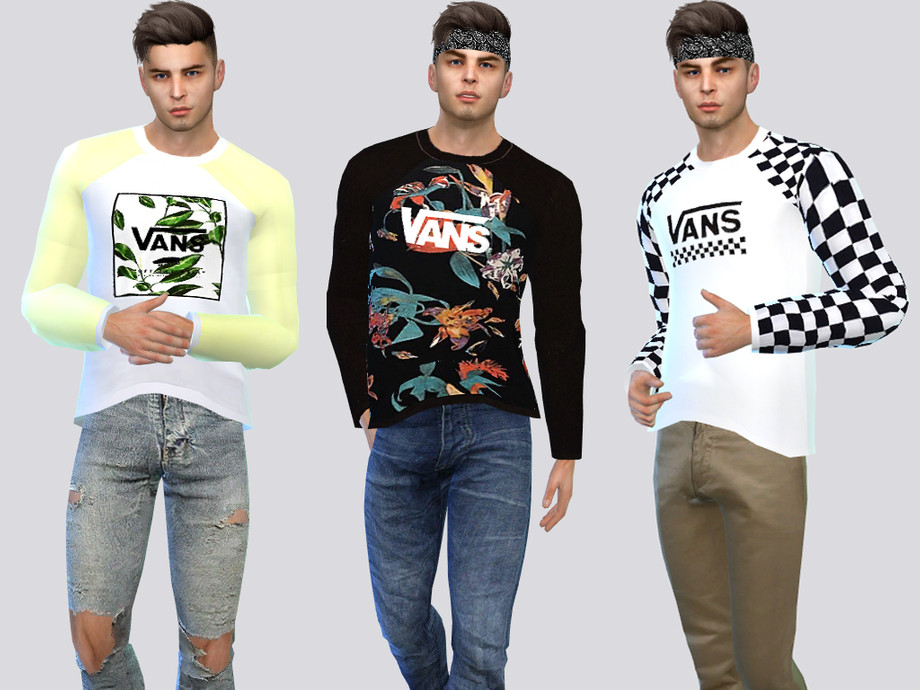 The Sims Resource - VANS Longsleeve Shirts