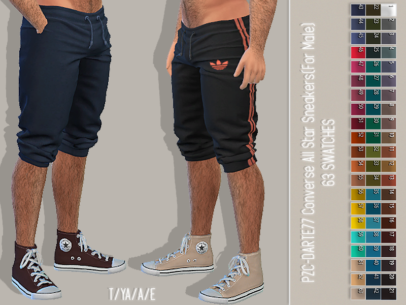 The Sims Resource - PZC-Darte77 Converse All-Stars Recolour(MALE)MESH  REQUIRED