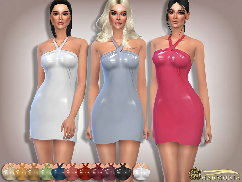 The Sims Resource - Uniquely Shaped Latex Dress