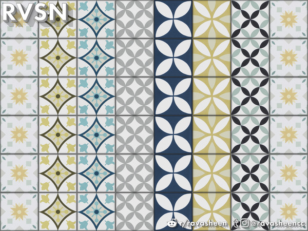The Sims Resource - Groutest Of All Tile Wall - Tall Geometric
