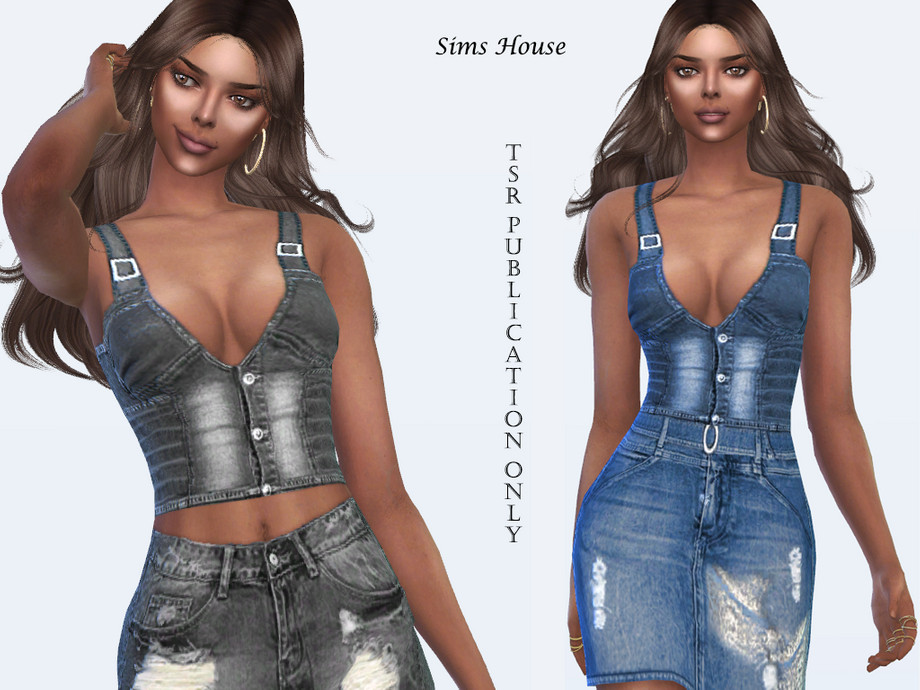 The Sims Resource - Women's denim vest