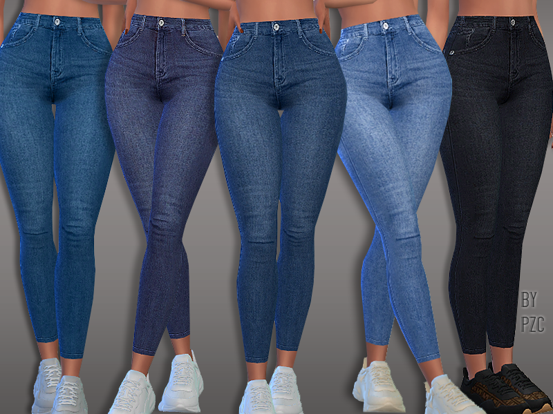 The Sims Resource - Dark Blue Skinny Denim Jeans 9091