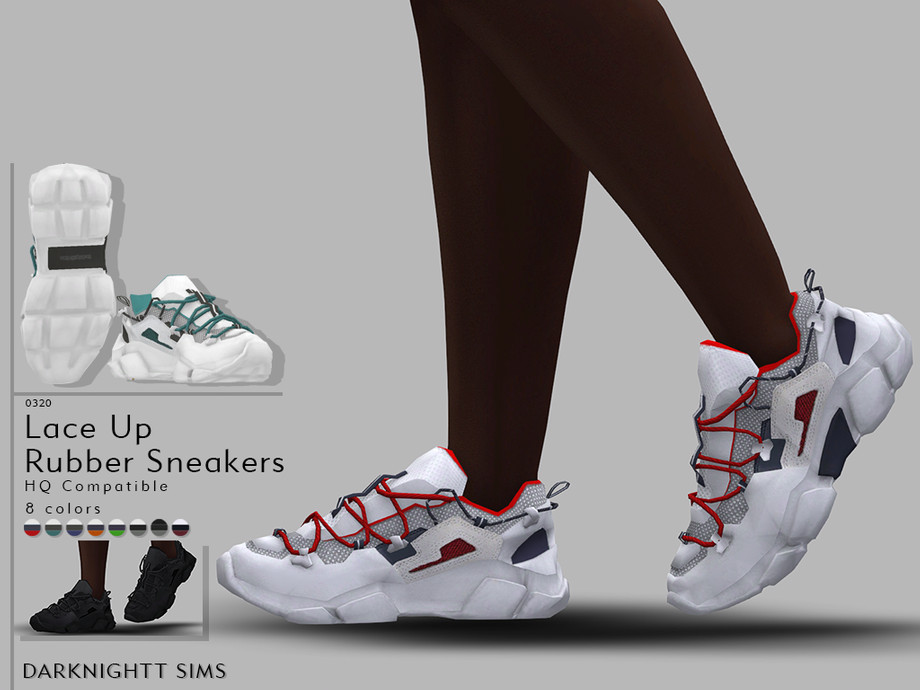 The Sims Resource - Lace Up Rubber Sneakers