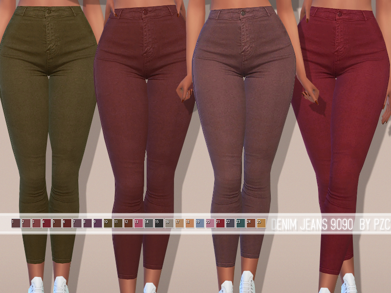 The Sims Resource - Denim Skinny Jeans 9090 Cappuccino