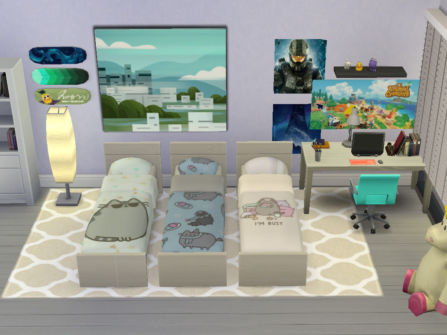 The Sims Resource - Pusheen the cat Bed set 1