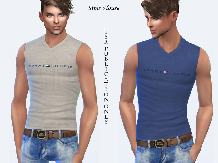 The Sims Resource - Men's T-shirt without sleeves