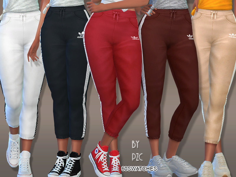 The Sims Resource - Adidas Drawstring Joggers(Discover University EP  Required)